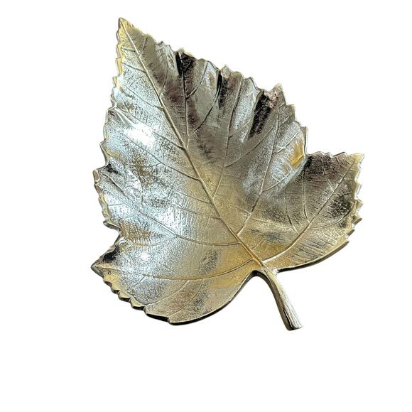 Gold Leaf Trinket Dish Plate Platter - Picture 1 of 4